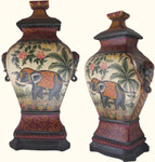Chinese ceramic Mongolian elephant jar