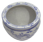 Chinese porcelain planter blue and white dragon design