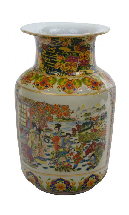 Oriental Furniture Warehouse Japanese Porcelain Satsuma Vase, 36