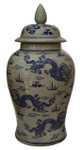 18" H Chinese porcelain temple jar in dragon design.