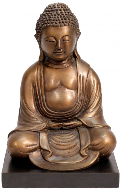 Buddha statue in bronze and sitting posture with stand Oriental Furniture Warehouse: Chinese & Asian Styles