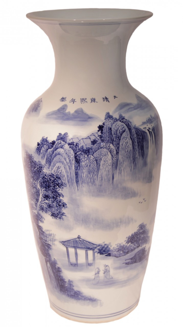 24"H Chinese Blue and White Porcelain Landscape Vase IMG 5250 Blue VaseA 1280 1280