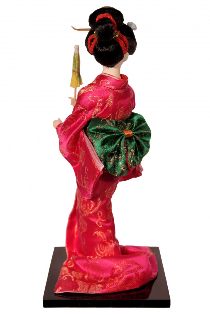 open lace back dress Red Japanese Geisha Style Kimono Dress Hana