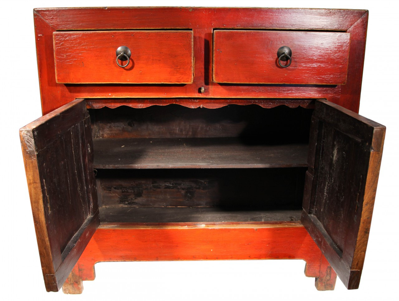 Oriental Furniture Warehouse Chinese Antque Cabinet in Red 38