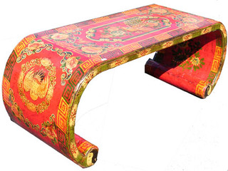 Handpainted  49 inch Tibetan  scroll coffee table
