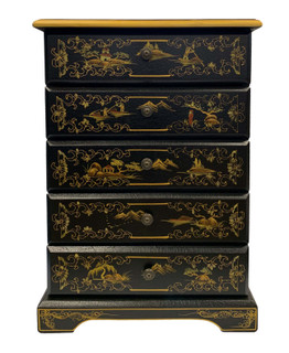 Five Drawer Oriental lacquerware Cabinet