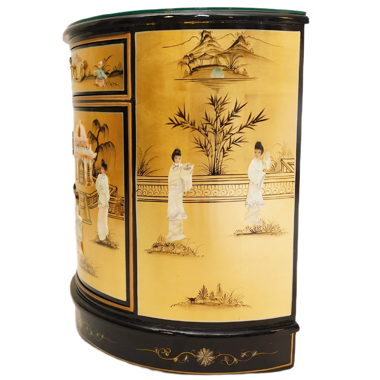 Oriental Furniture Warehouse Oriental Round Lacquer Cabinet