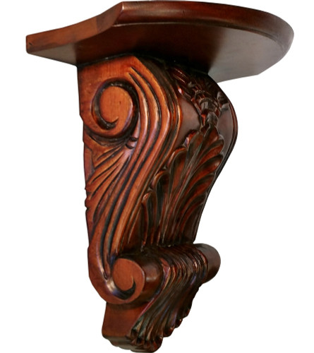 Wall Shelf in European Mahogany 13''H - Oriental ... on Wooden Wall Sconce Shelf id=67784