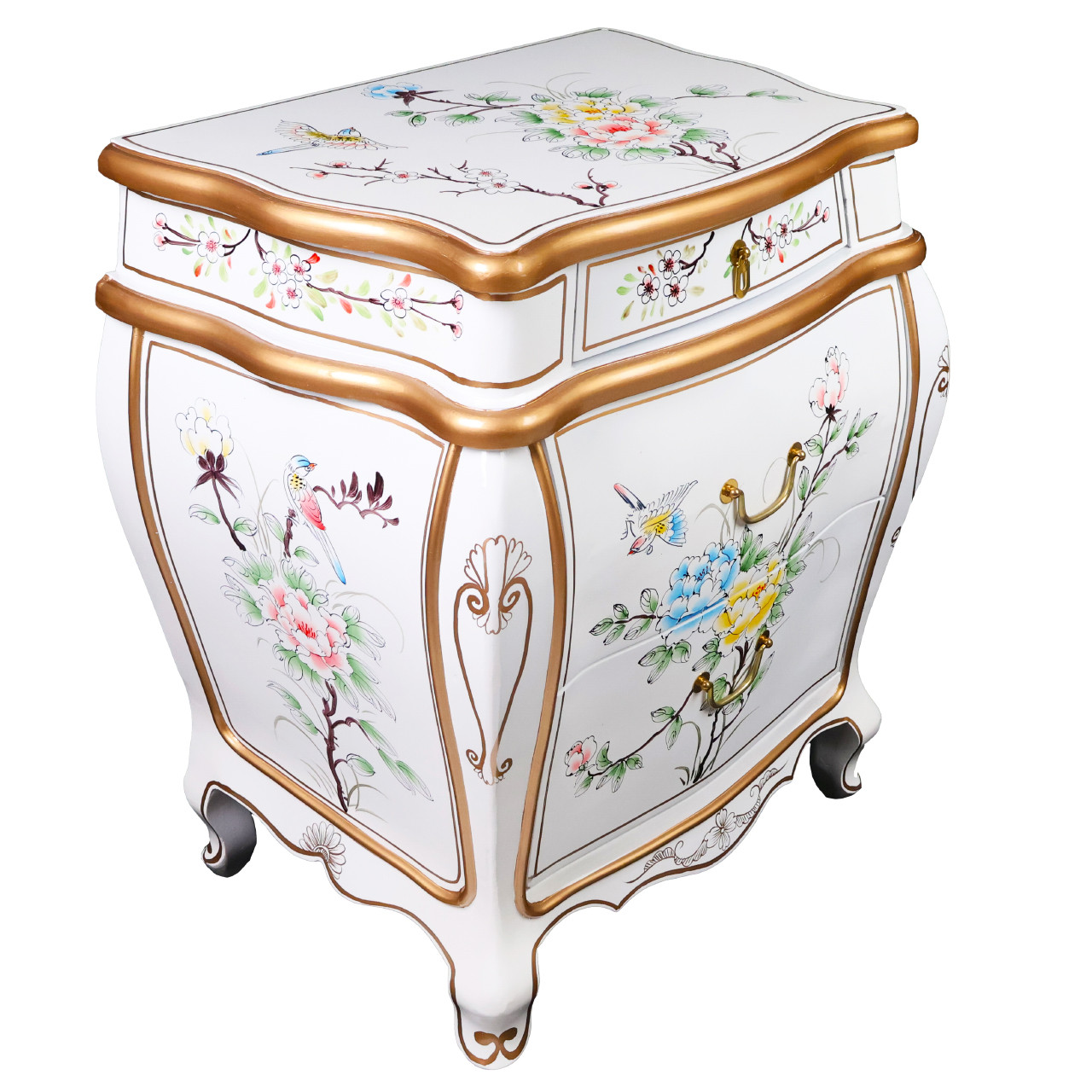 Oriental Furniture Warehouse French Chest with Oriental Bird