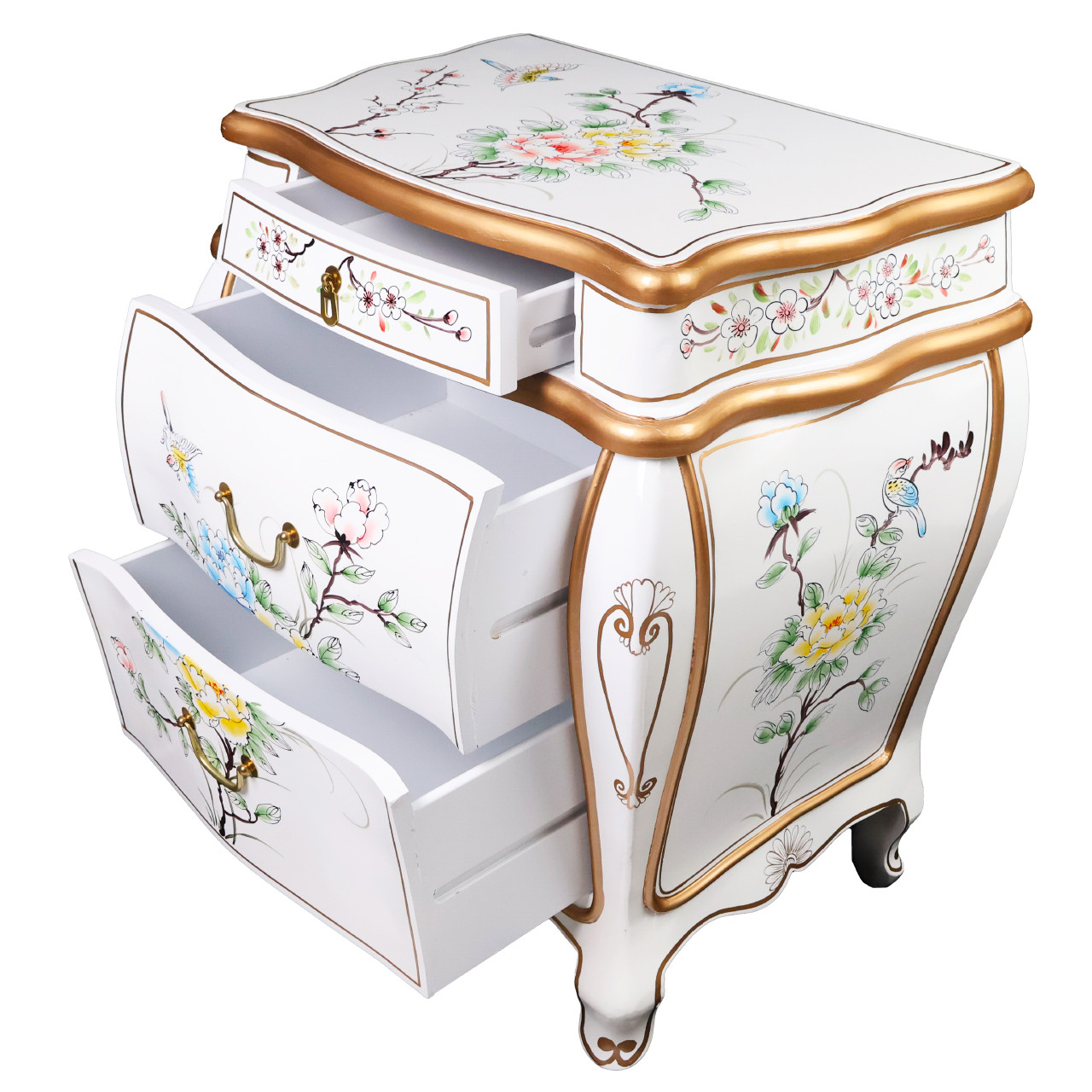 Oriental Furniture Warehouse French Chest with Oriental Bird