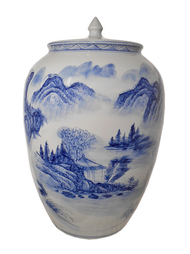 Chinese Blue and White Wide Mouth Jar