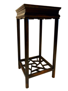 Oriental Splayed Plant Stand with Crackle Ice Shelf