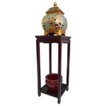 Asian Ming Style Flower Stand With Shelf