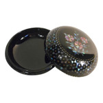 Round mother of pearl Inlaid lacquer box