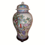 Oriental painted children jar
