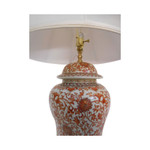Red and White porcelain table lamp