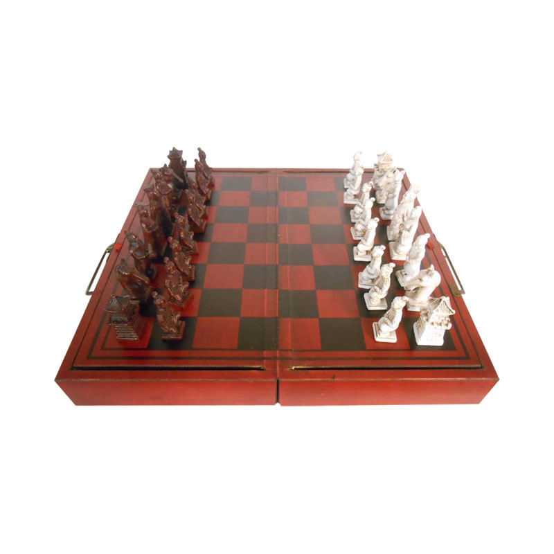 chess set with leather case