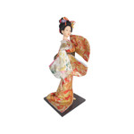 16"H Geisha Fan Dancer Doll