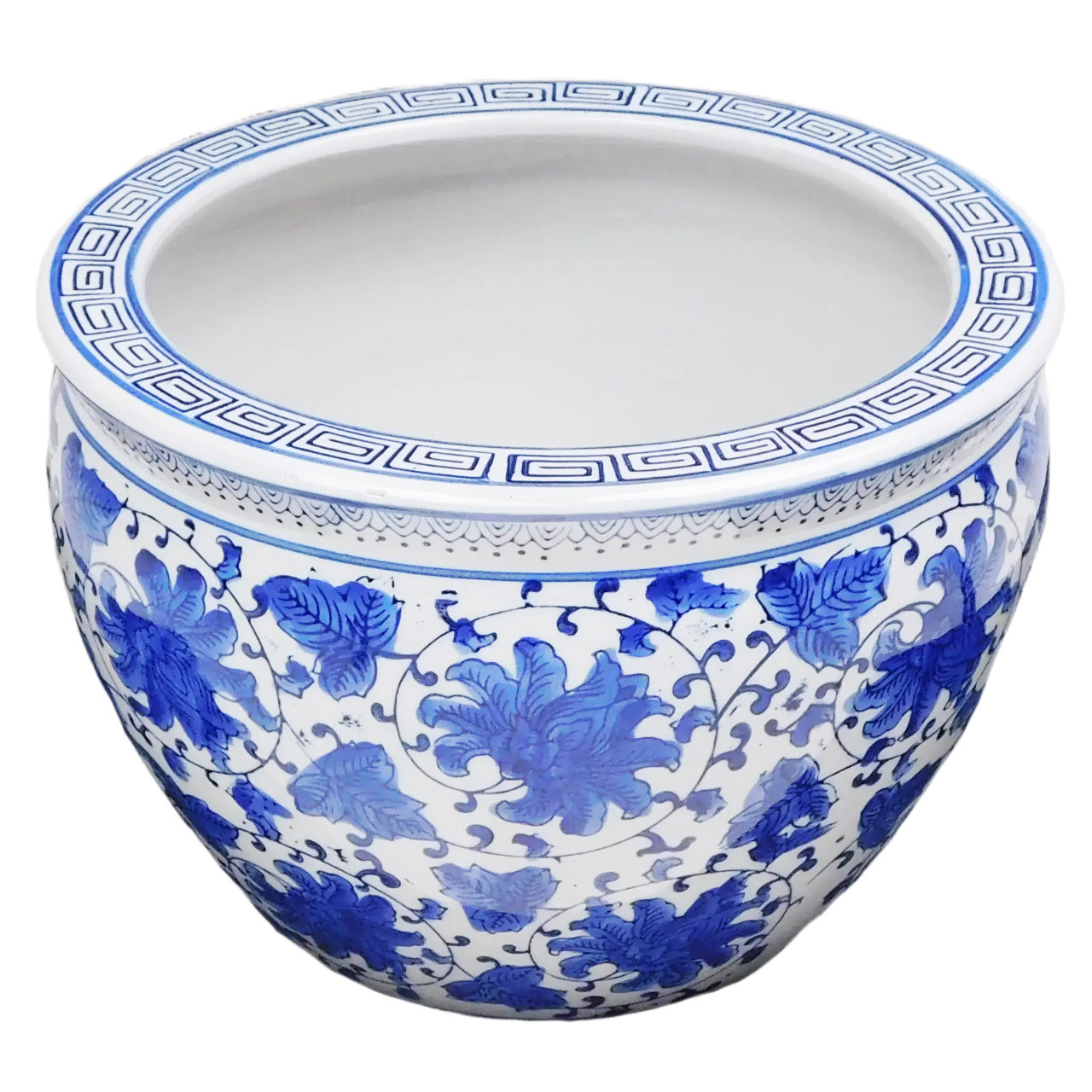 Oriental Furniture Warehouse Blue and White Porcelain Jardiniere