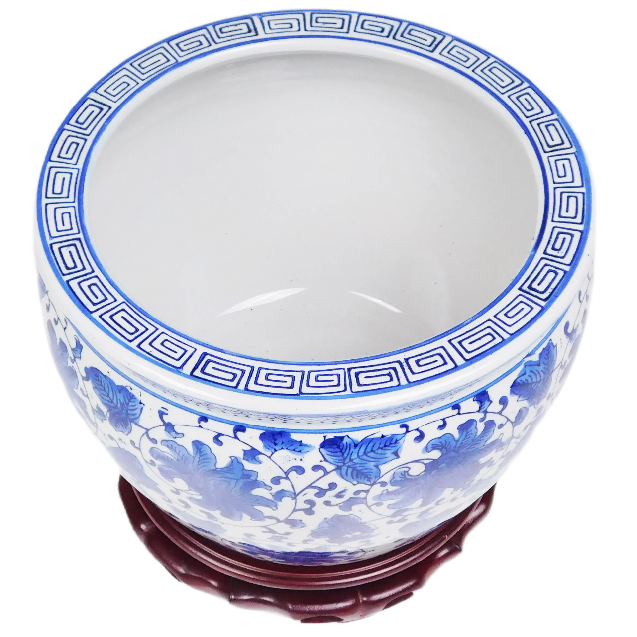 Chinese Blue and White Jardiniere with buy stand