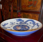 Large Oriental Dragon Porcelain Charger Plate