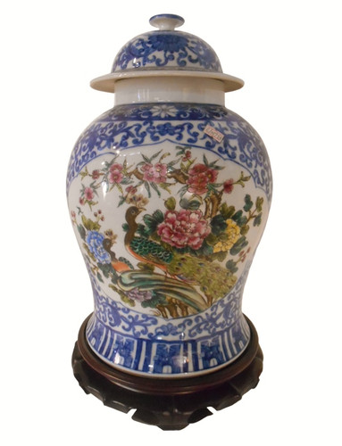 20" H.Chinese  Blue and White Jar