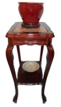 Marble top mahogany end table