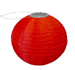 10" Round Nylon Paper Lantern in Red