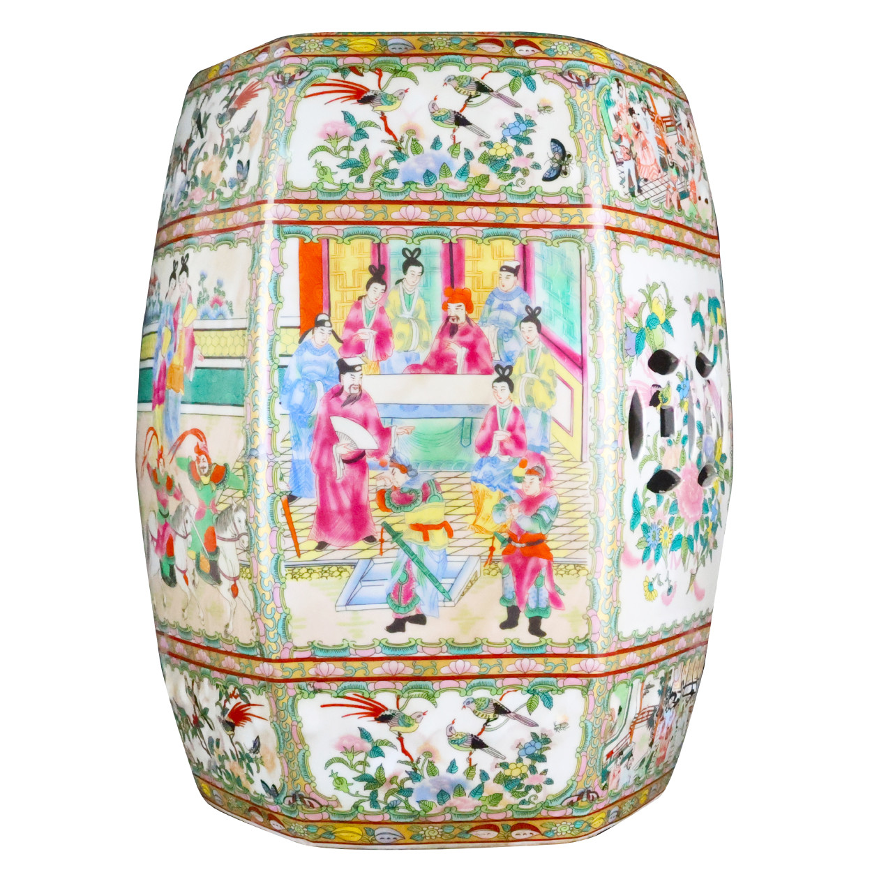 いちぽん様✨Rococo-Style 薔薇装飾　キャスター付テーブル Oriental Furniture Warehouse Garden Stool in Chinese Porcelain in