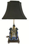 Blue and White Porcelain Siting Emperor Lamp.