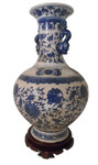 Chinese ball vase with dragon handle