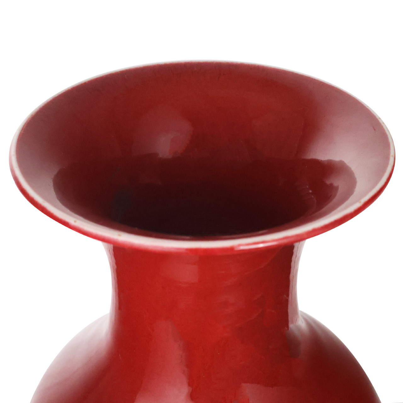 Oriental Furniture Warehouse Red Chinese vase in 18