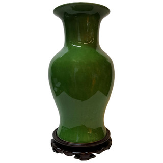 14" H. Chinese Dark Celadon  Fishtail Vase