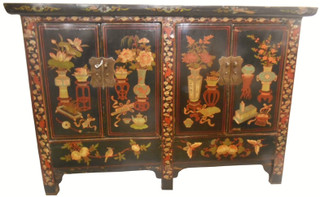 Five Legged Chinese Painted Cabinet
