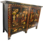 Five Legged Chinese Painted Cabinet