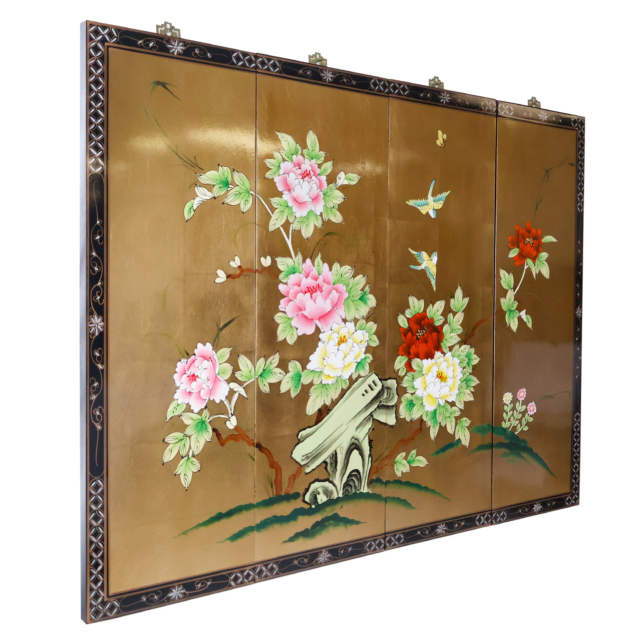 Oriental Furniture Warehouse Gold Leaf Bird and Flower Asian Wall Art  Painting - Asian Furniture Chinese, Japanese, Korean, TIbetan, image size:1280x1280