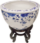Blue and White Large Planter Oriental Furnishings