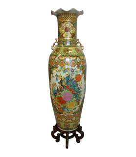 Satsuma Peacock Imperial Vase
