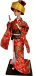 Oriental Silk Doll Orange Kimono