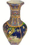 Asian Vase in Blue Cobalt Glaze
