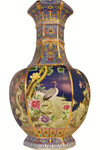 Asian Vase in Blue Cobalt Glaze