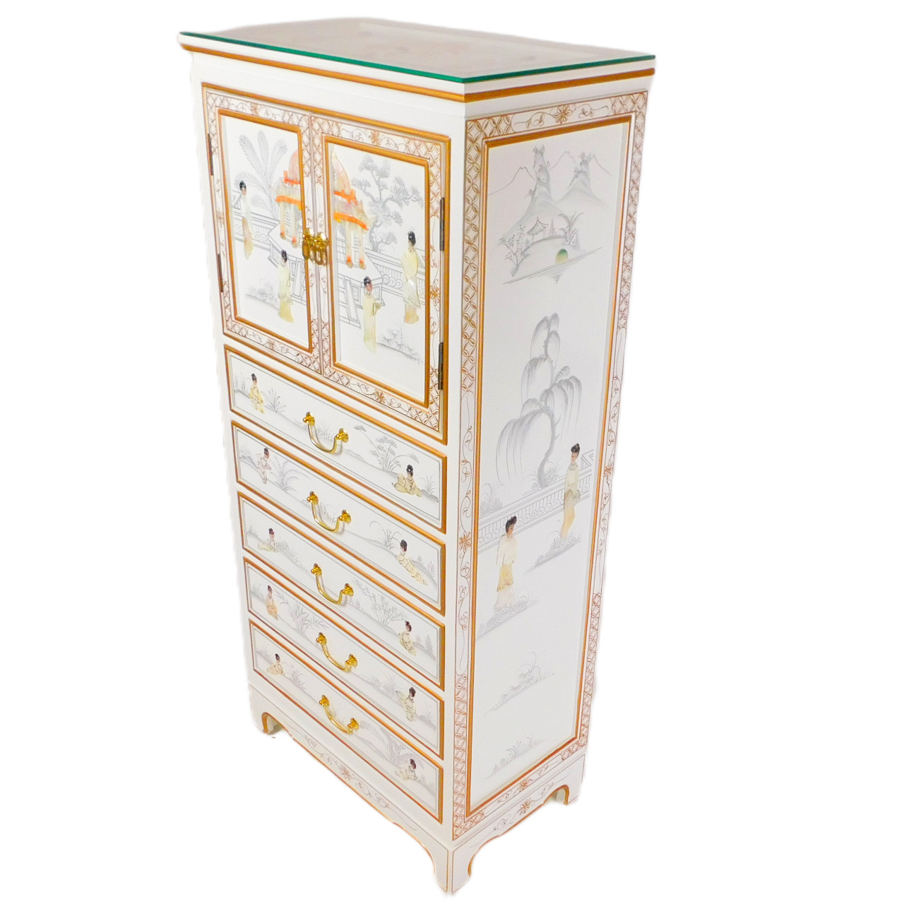 green emerald velvet dress White Burl Laminate & Gold Framed Dresser & Mirror – Rehaus
