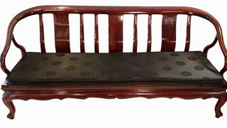 Oriental Couch Rosewood With Silk Cushion Opens  to Daybed