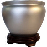 silver porcelain planter pots