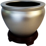 silver porcelain planter pots