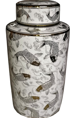 Porcelain Canister with Flowing Waters