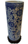 Blue and White Canister Vase