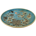 Blue plate, Peony porcelain plate