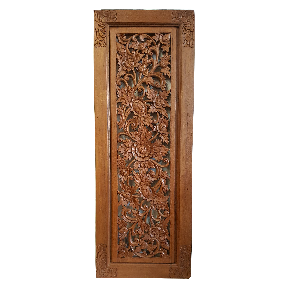 Wood carved solid Hardwood Vertical Decor