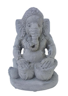 Stone Statue of Drumming Ganesha 7" High
